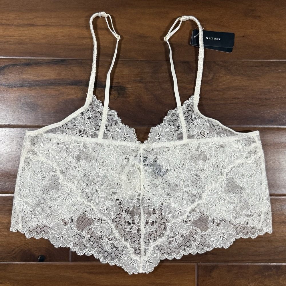Natori Women's Size XL Ivory Sheer Lace Chantilly Cami Tank Top Slip